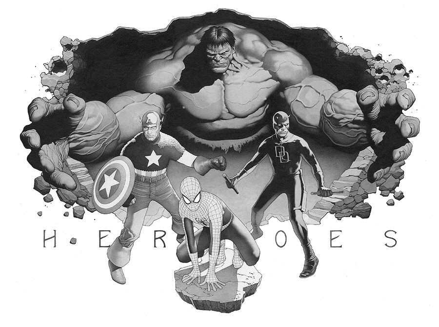 HEROES in Black and white