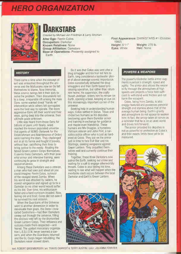 Darkstars Who's Who Description